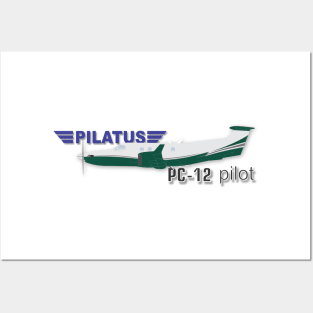 Pilatus PC 12 Pilot Posters and Art